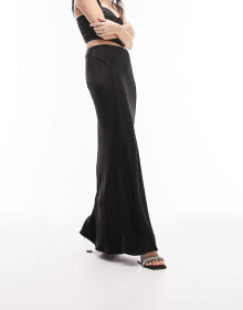 Topshop satin bias maxi skirt in black купить онлайн