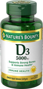 Витамин D nature's Bounty D3 Maximum Strength Витамин D3 - 5000 МЕ - 240 гелевых капсул