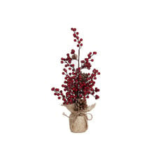 Decorative Plant Romimex Red Beige Mistletoe Pine cone 13 x 50 x 13 cm