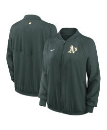 Nike women's Green Oakland Athletics Authentic Collection Team Raglan Performance Full-Zip Jacket