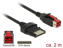 Компьютерные разъемы и переходники deLOCK 85478 кабель питания Черный 2 m PoweredUSB