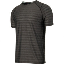 Мужские спортивные футболки мужская спортивная футболка серая с полосками SAXX UNDERWEAR Hot Shot Crew Short Sleeve T-Shirt