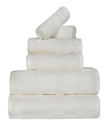 Superior roma Ribbed Turkish Cotton Quick-Dry Solid Assorted Highly Absorbent Towel 6 Piece Set