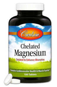 Магний Carlson Chelated Magnesium  Хелатированный магний 180 таблеток