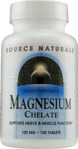 Магний source Naturals Magnesium Chelate  Хелат магния 100 мг  100 таблеток