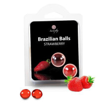 Интимные кремы и дезодоранты Secret Play Set 2 Brazilian Balls Strawberry Aroma