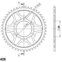 SUPERSPROX Steel Honda 428x47 RFE1222X47BLK rear sprocket