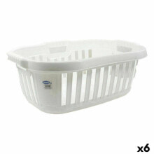 Laundry basket Tontarelli Hipster White 50 L 66 x 44 x 25 cm (6 Units)