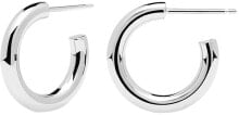 Женские ювелирные серьги minimalist Silver Hoop Earrings Medium CLOUD Silver AR02-377-U