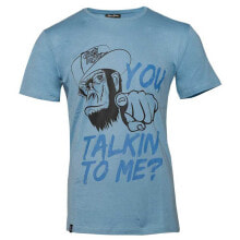 Мужские спортивные футболки Мужская спортивная футболка голубая с надписью RUSTY STITCHES Talking to Me Short Sleeve T-Shirt