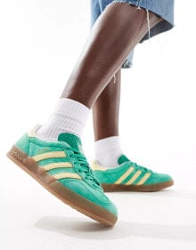 adidas Originals – Gazelle Indoor – Sneaker in Grün und Gelb