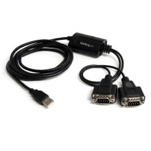 StarTech.com ICUSB2322F кабельный разъем/переходник USB 2.0 A 2 x DB-9 Черный