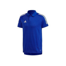 Мужские спортивные поло Мужская футболка-поло спортивная синяя с логотипом Adidas Condivo 20