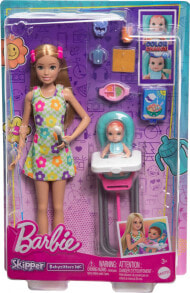 Lalka Barbie Mattel Skipper Opiekunka Zestaw Karmienie maluszka HTK35