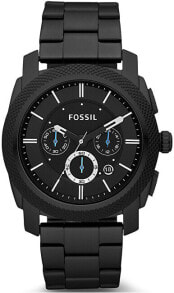 Мужские наручные часы с черным браслетом Fossil Machine Wrist watch  FS4552P