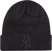 Мужская шапка черная трикотажная New Era Winter Beanie - Cuff New York Yankees
