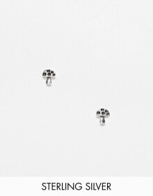 Купить женские ювелирные украшения Kingsley Ryan: Kingsley Ryan Sterling Silver mushroom stud earrings in silver