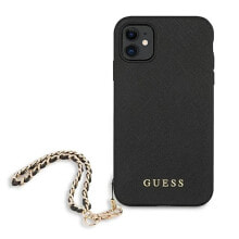 GUESS Guhcn61Sasgbk iPhone 11 6.1XR Saffiano Chain phone case