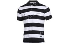 Nike Sportswear Swoosh 条纹短袖短袖 polo衫 男款 黑白色 / Поло Nike Sportswear Swoosh polo CJ4910-011