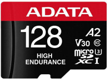 Купить карты памяти ADATA: ADATA 128GB High Endurance microSDXC UHS-I U3 / Class 10 V30 A2 Memory Card with