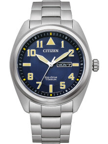 Мужские наручные часы с серебряным браслетом Citizen BM8560-88LE Eco-Drive Super-Titanium mens 42mm 10ATM
