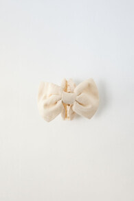 Hair clip with linen blend bow