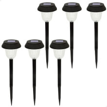 AKTIVE Pack 6 Outdoor Solar Lights White Led Light With Garden Stake