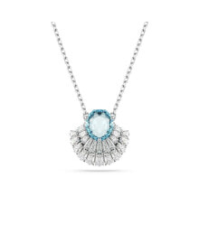 Swarovski shell, Blue, Rhodium Plated Idyllia Pendant Necklace купить онлайн