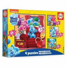Детские развивающие пазлы EDUCA BORRAS Puzzles Progresivos Las Pistas De Blue 12-16-20-25 Pieces Wooden Puzzle