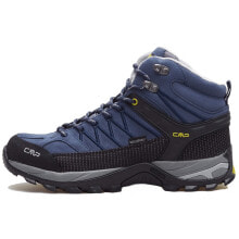 Мужская спортивная обувь для треккинга Мужские ботинки спортивные треккинговые синие текстильные высокие демисезонные CMP Rigel Mid WP