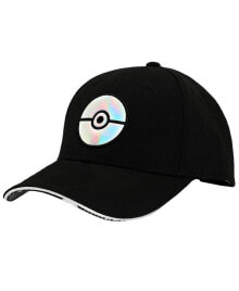 Купить мужские головные уборы Pokemon: Men's Pokemon Adult Holographic PU Pokeball Black Elite Flex Hat…