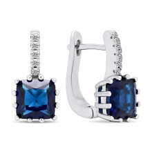 Ювелирные серьги original silver earrings with blue zircons EA670WB