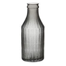 Vase Grey Glass 10 x 10 x 25 cm