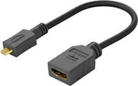 Wentronic 58683 - 0.15 m - HDMI Type D (Micro) - HDMI Type A (Standard) - 3D - Audio Return Channel (ARC) - Black