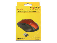 Компьютерные мыши мышь компьютерная беспроводная DeLOCK 12493 RF 1600 DPI для правой руки