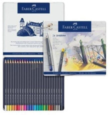 Купить цветные карандаши для рисования для детей Faber-Castell: Faber-Castell Kredki Goldfaber 24 kol. opak. metal (114724)