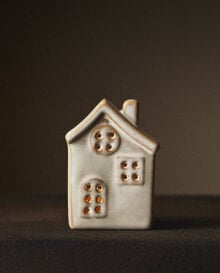 Ceramic house christmas tealight holder