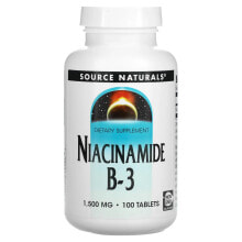 Витамины группы В source Naturals, Niacinamide B-3, 1,500 mg, 100 Tablets