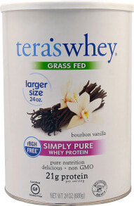 Whey Protein tera&#039;s Whey rBGH Free Grass Fed Simply Pure Whey Protein Bourbon Vanilla -- 24 oz