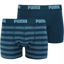 Мужские трусы боксеры синие  	Boxer shorts Puma Stripe 1515 Boxer 2P M 591015001 162