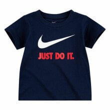 Child's Short Sleeve T-Shirt Nike Swoosh Navy Blue