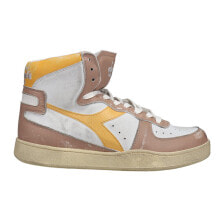 Купить мужская спортивная обувь Diadora: Diadora Mi Basket Used High Top Mens Brown, White Sneakers Casual Shoes 158569-