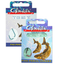 Грузила, крючки, джиг-головки для рыбалки gAMAKATSU Booklet Zander 3010R Br Tied Hook 0.200 mm 60 cm