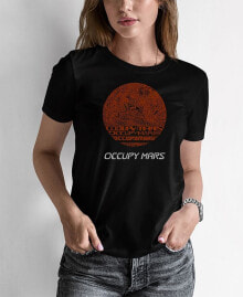 LA Pop Art women's Word Art Occupy Mars T-Shirt