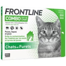 Средства от блох и клещей для кошек комбо для кошек FRONTLINE - 6 пипеток