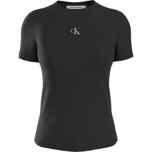 CALVIN KLEIN JEANS Woven Label Rib Short Sleeve T-Shirt