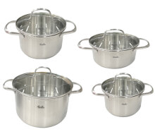 Fissler San Francisco Topf-Set 4-tlg. Induktion mit Glasdeckel Edelstahl