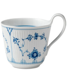 Blue Fluted Plain High Handle Mug