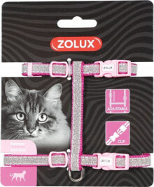 Шлейки и ошейники для кошек Zolux Adjustable nylon harness SHINY pink color
