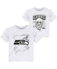 Outerstuff toddler Boys White Seattle Seahawks Coloring Activity Two-Pack T-shirt Set